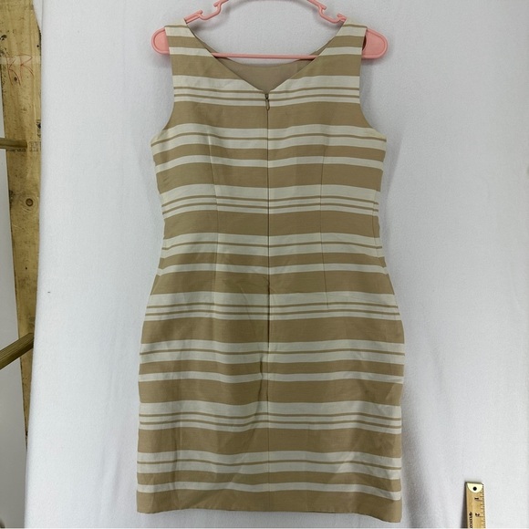Banana Republic Striped Sleeveless Dress Size 4 White Beige - Picture 8 of 12